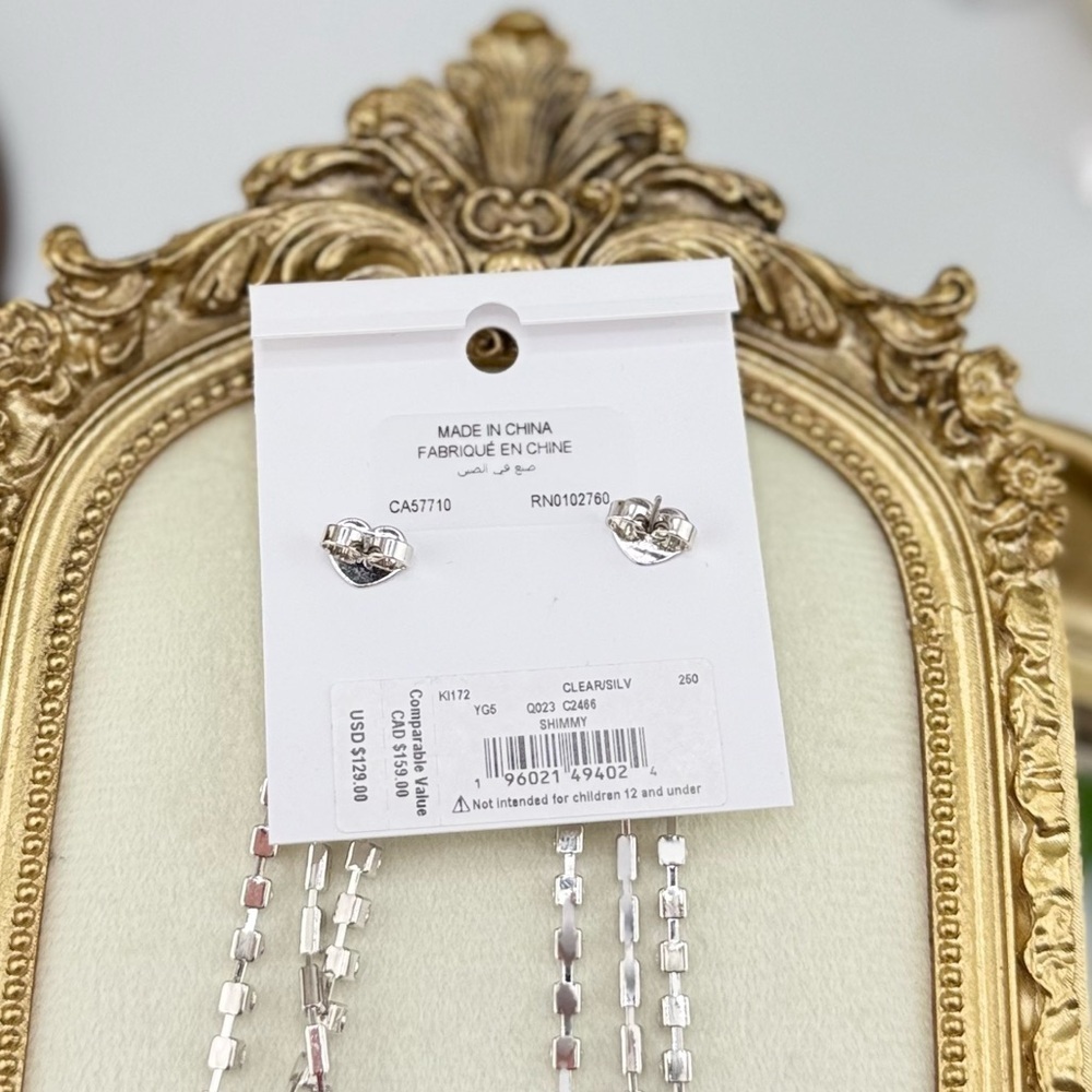 Kate Spade Silver-Tone Shimmy Fringe Earrings - Picture 7 of 10